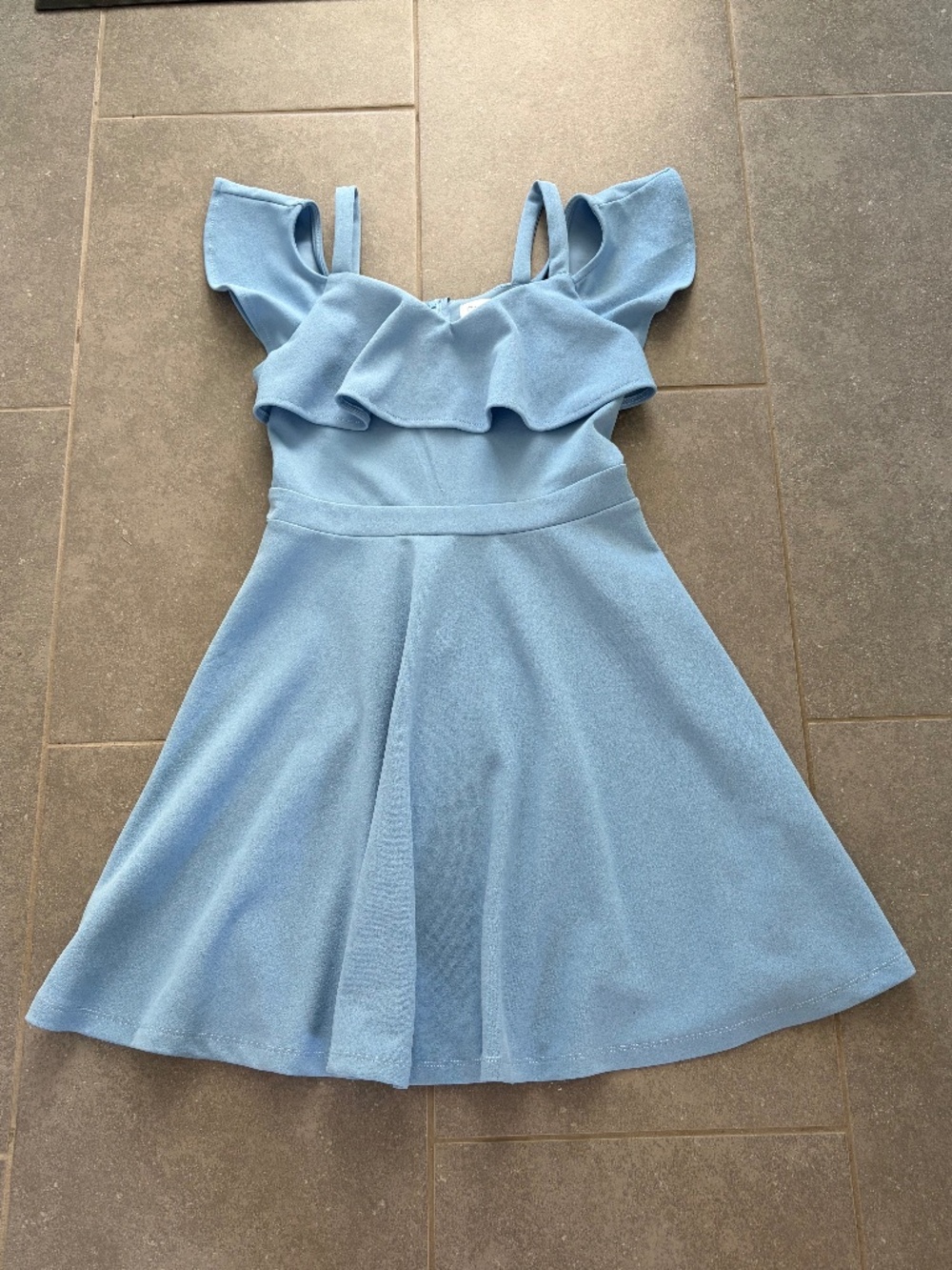 Teen Tween Ruffle Open Shoulder Dress